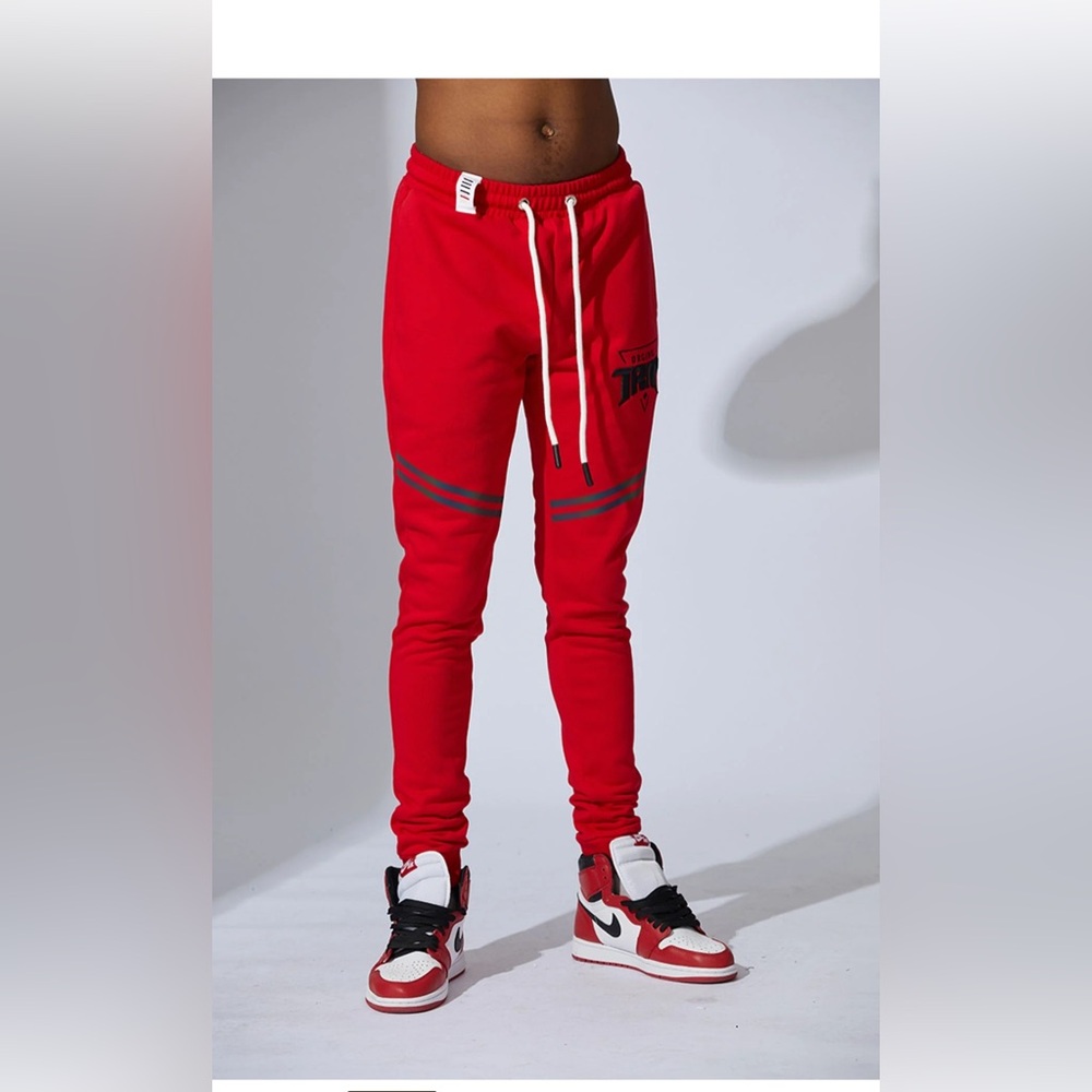 Men's Fifth Loop Tailored Sweatpants, Red Original Trap, MSRP $69, Sz Large